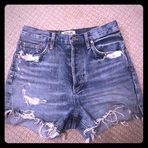 Agolde Distressed Denim Shorts